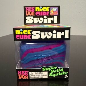 Schylling NeeDoh Nice Cube Swirl Sensory Toy - Pink/Purple/Blue